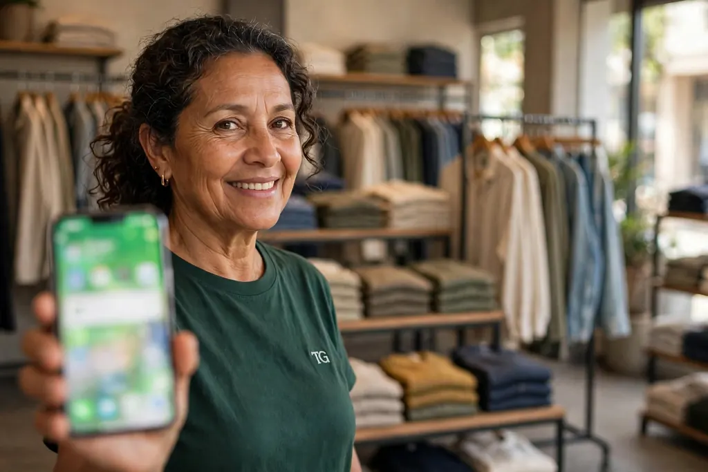 Ropa y tiendas: dueño o dueña del negocio con Tapy Go en el celular